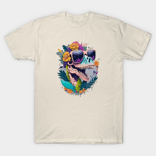 Quirky Dino Skull T-Shirt by QUENSLEY SHOP